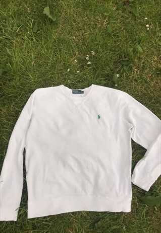 VINTAGE 90'S ARCTIC WHITE RALPH LAUREN SWEATSHIRT