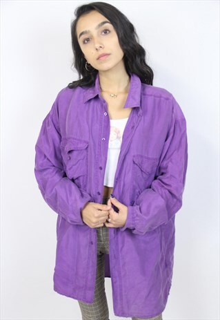 VINTAGE 90'S PURPLE SILK SHIRT
