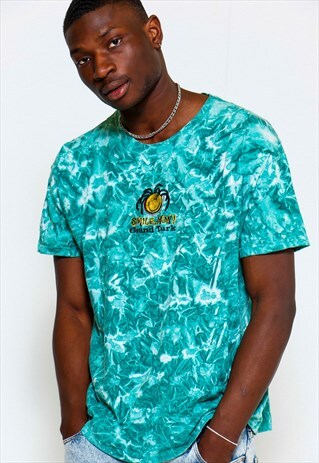 VINTAGE 90S GREEN TIE DYE T-SHIRT