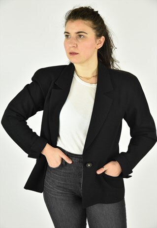 VINTAGE 90'S TALBOTS BLACK BLAZER SIZE 10