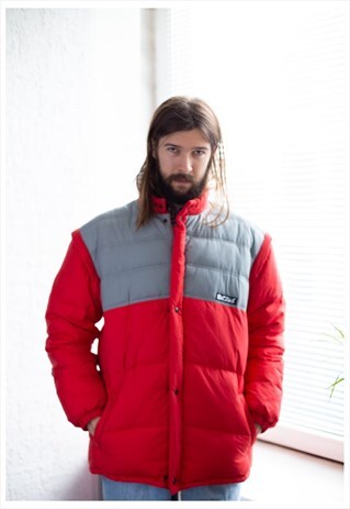 VINTAGE 80'S RED PUFFER PADDED WINTER JACKET