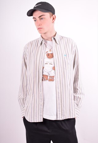 ROBE DI KAPPA MENS VINTAGE SHIRT MEDIUM MULTI STRIPES 90'S