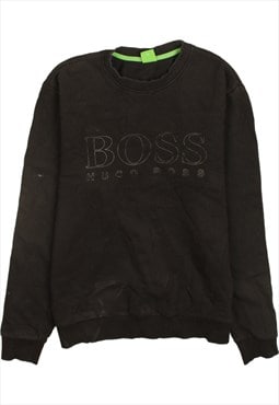 HUGO BOSS 90's Spellout Crew Neck Sweatshirt Medium Black