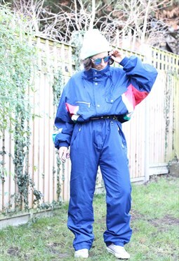 Vintage 1990s Killy colour block skisuit in blue 