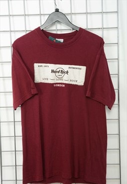 Vintage 90s Hard Rock Cafe T-shirt Maroon Size L