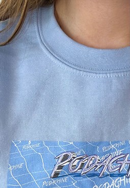 Water Print Sweatshirt / Cotton-Fleece Y2K