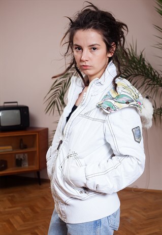 JET LAG WINTER BOMBER JACKET FROM THE 90S WITH RAD DETAILS