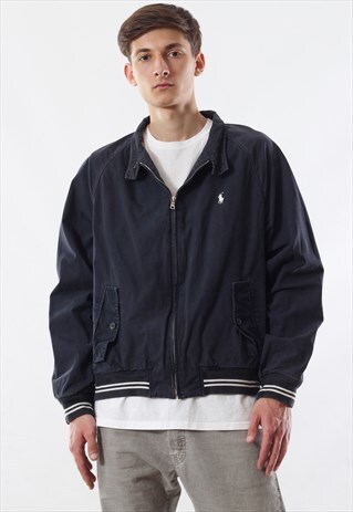 VINTAGE POLO RALPH LAUREN HARRINGTON 90S BLACK