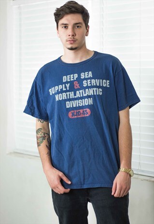 VINTAGE NAUTICA T-SHIRT LOGO 90S XL 8.5