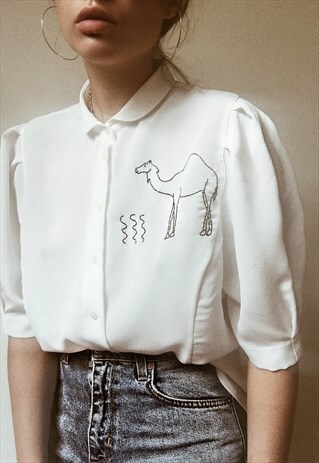 HAND EMBROIDERED WHITE SHIRT