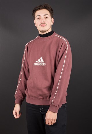 BROWN BIG LOGO SPELL OUT ADIDAS SWEATSHIRT