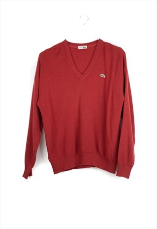 VINTAGE LACOSTE WOOL RED JUMPER L