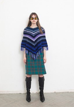 Vintage 90s Crochet Poncho