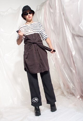 VINTAGE SHIRT DRESS REWORKED DECONSTRUCTED GRUNGE TEE DRESS
