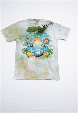 Vintage Super Trashed Hard Rock Cafe Reworked Tie Dye Top M