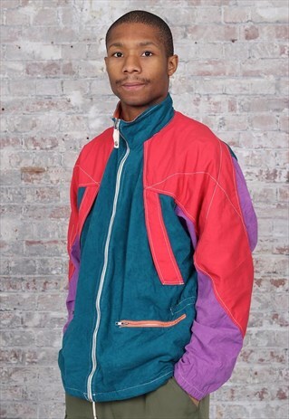 VINTAGE KAPPA TRACK JACKET GREEN AND RED