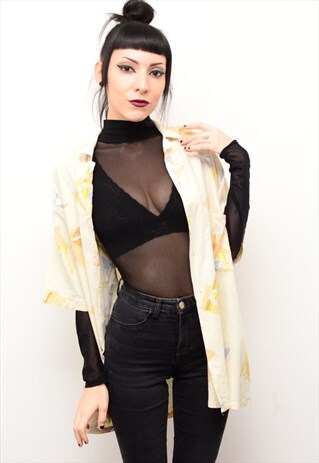VINTAGE 90'S INDIE ABSTRACT PATTERNED OVERSIZED SHIRT