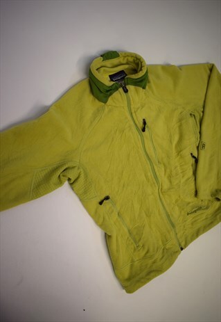 VINTAGE 90S PATAGONIA BRIGHT GREEN ZIP-UP FLEECE