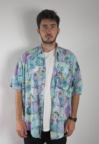 VINTAGE PURPLE ABSTRACT MCNEAL SHIRT