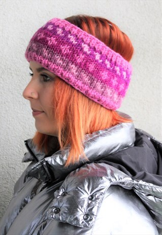 BOHO WINTER HEADBAND PINK