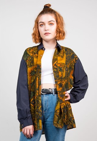 VINTAGE 90'S PATTERNED OVERSIZE GRUNGE STYLE SHIRT