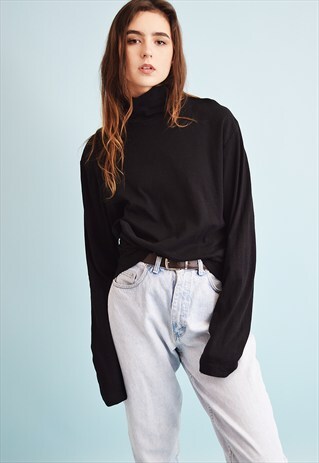 90'S RETRO MINIMALIST GRUNGE OVERSIZED TURTLENECK JUMPER TOP