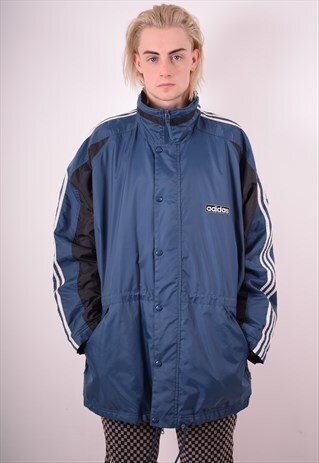ADIDAS MENS VINTAGE JACKET XL BLUE 90S