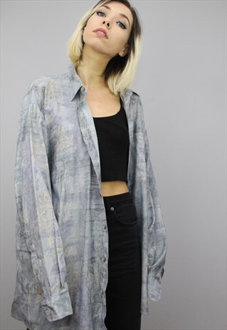 VINTAGE 80S/90S OVERSIZED PATTERNED SHIRT