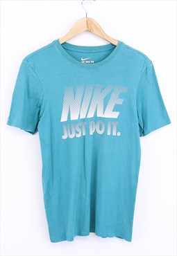 Vintage Nike Just Do It T Shirt Blue Short Sleeve With Logo 