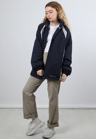 VINTAGE REEBOK SMALL NAVY LIGHTWEIGHT JACKET