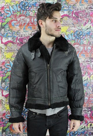 VINTAGE AVIATOR/FLYING JACKET. SHEARLING SHEEP SKIN. UNISEX.