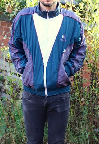VINTAGE 90S REEBOK ZIP SPORTS JACKET SMALL - RARE FESTIVAL