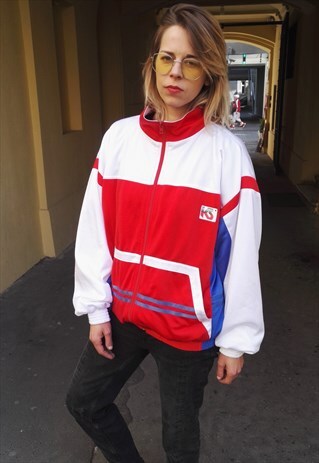 VINTAGE 90' OLDSCHOOL COOL UNISEX BOMBER RED SWEATSHIRT