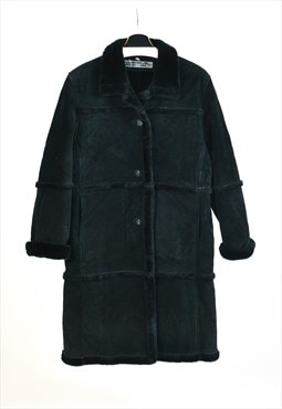 Vintage 00s shearling coat in black