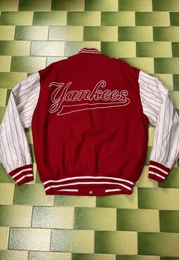 Reversible MLB New York Yankees Letterman Style Jacket Wool