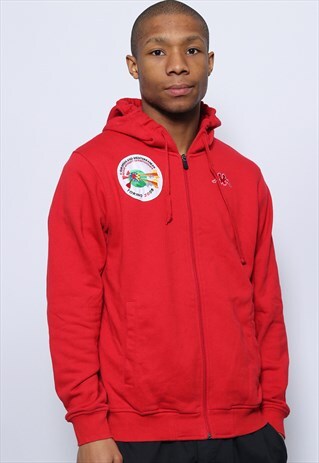 VINTAGE KAPPA LOGO HOODIE RED