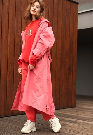 VINTAGE 90'S DUST PINK TRENCH COAT OVERCOAT