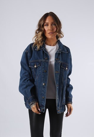 DENIM JACKET OVERSIZED FITTED FACE TO FACE UK 18 (H95D)
