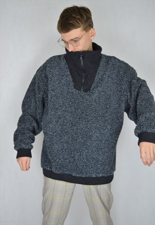 VINTAGE GREY OVERSIZE RAVE FLEECE SWEATSHIRT