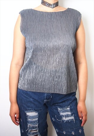 SILVER PLEATS TOP