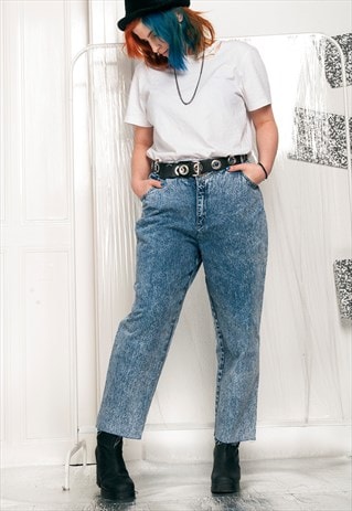 CROPPED JEANS - 80S VINTAGE ACID DENIM