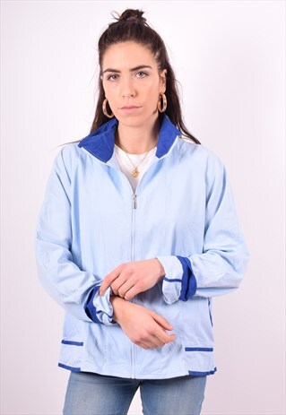 NIKE WOMENS VINTAGE TRACKSUIT TOP JACKET XL BLUE 90'S