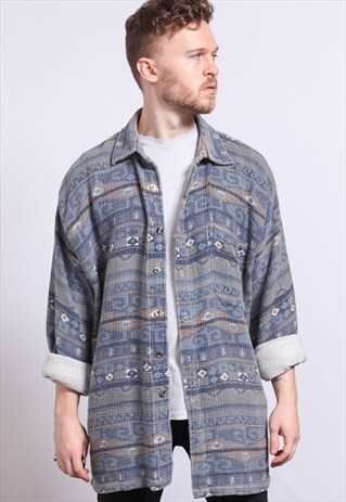 VINTAGE AZTEC PATTERNED SHIRT