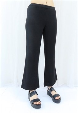 Y2K / 90s Vintage Mid Rise Black Trousers (Size M)