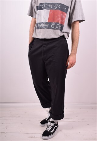 DICKIES MENS VINTAGE TROUSERS W34 L32 BLACK 90S