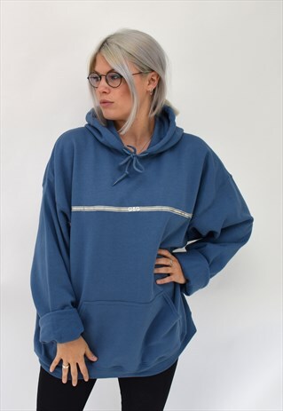 G&G UNISEX INDIGO STRIPE RIBBON HOOD