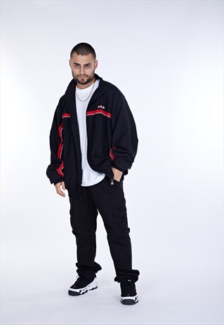 RED STRIPED FILA WINDBREAKER
