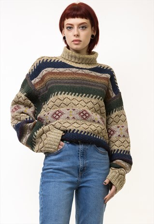 Woolmark Heavyweight Abstract Pattern Sweater 19165