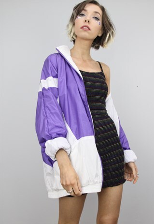 VINTAGE 80S 90S OVERSIZED FESTIVAL SHELL JACKET
