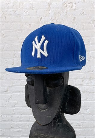 VINTAGE NY NEW YORK YANKEES NEW ERA CAP BLUE 7 1/8
